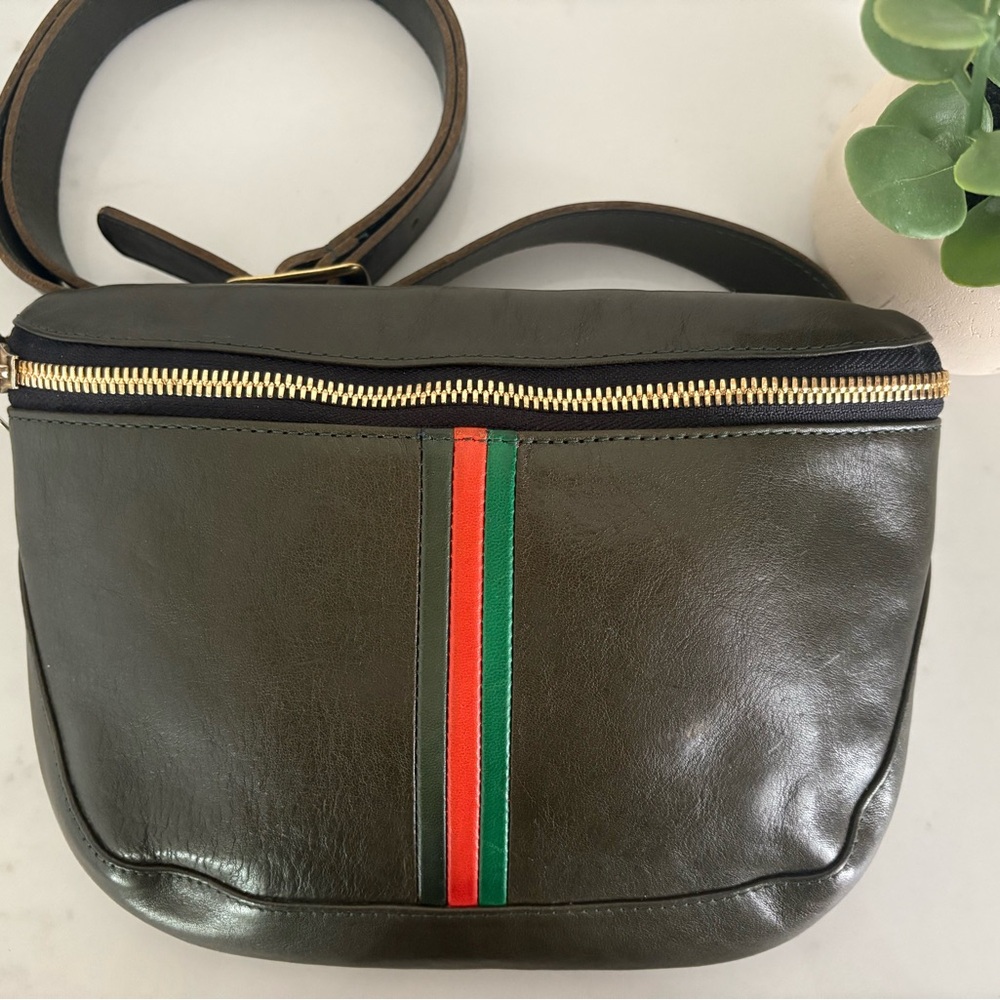 CLARE V. Leather Fanny Belt Bag 👜, Olive Green 🫒